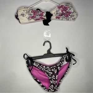 🔥 Black, Pink, and White Bow Design Bikini Set